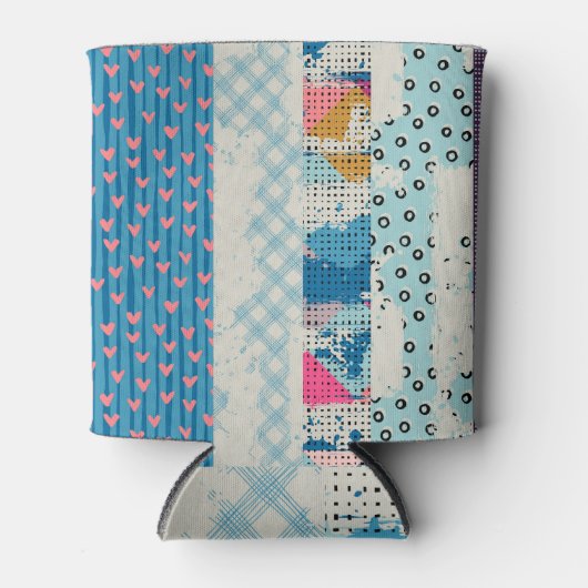 Patchwork Tegels Naadloos Patroonontwerp Blikjeskoeler (Voorkant)
