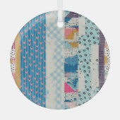 Patchwork Tegels Naadloos Patroonontwerp Glas Ornament (Voorkant)