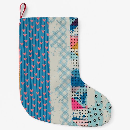Patchwork Tegels Naadloos Patroonontwerp Kleine Kerstsok (Voorkant)