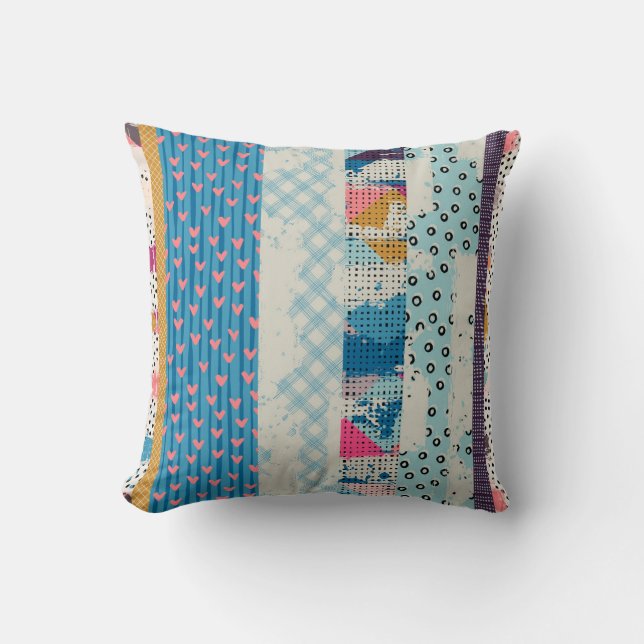 Patchwork Tegels Naadloos Patroonontwerp Kussen (Voorkant)