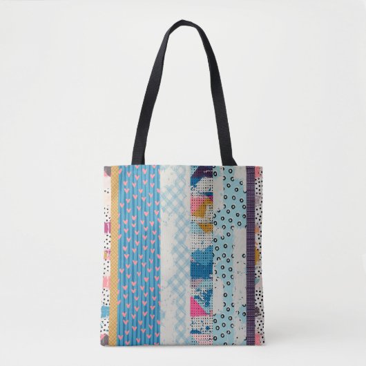 Patchwork Tegels Naadloos Patroonontwerp Tote Bag (Voorkant)