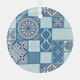 Patchwork tegels, naadloze achtergrond. glas ornament