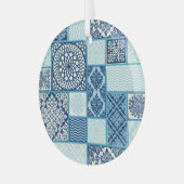 Patchwork tegels, naadloze achtergrond. glas ornament (Voorkant links)