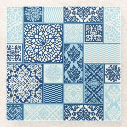 Patchwork tegels, naadloze achtergrond. glazen onderzetter (Voorkant)