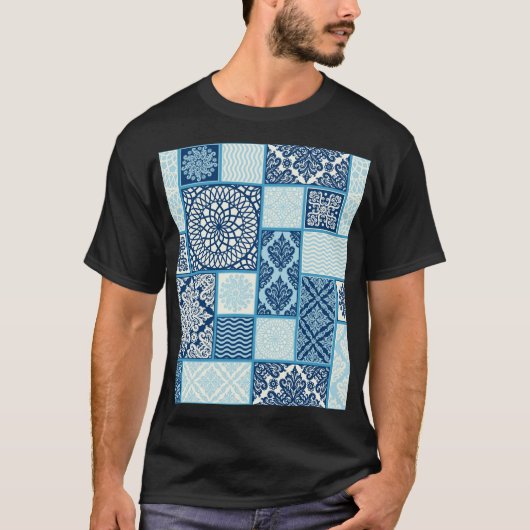 Patchwork tegels, naadloze achtergrond. t-shirt (Voorkant)