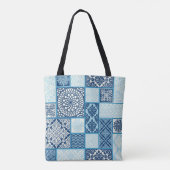 Patchwork tegels, naadloze achtergrond. tote bag (Achterkant)