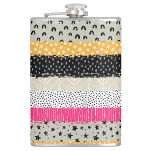 Patchwork Tegels: Veelzijdig naadloos ontwerp. Heupfles