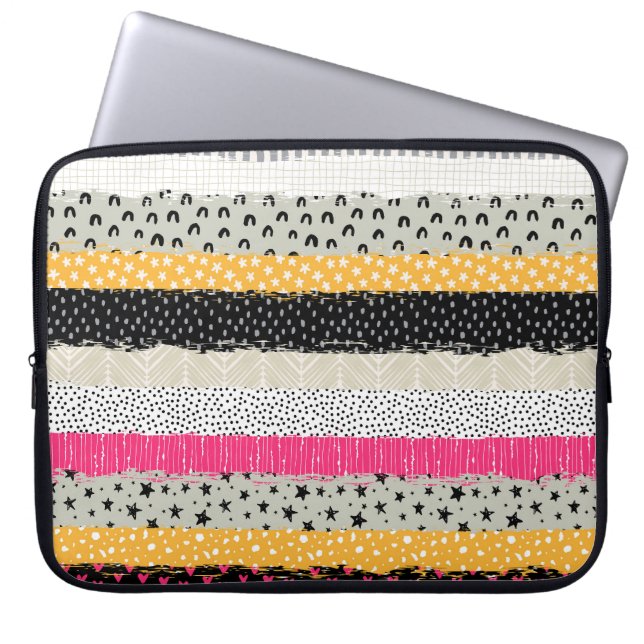 Patchwork Tegels: Veelzijdig naadloos ontwerp. Laptop Sleeve (Voorkant)