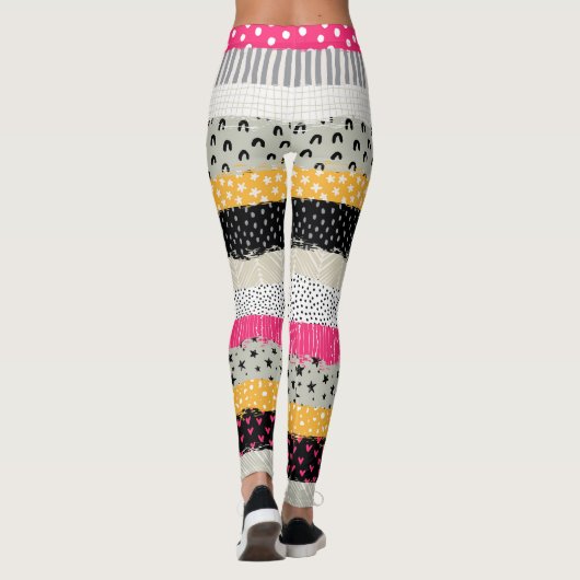 Patchwork Tegels: Veelzijdig naadloos ontwerp. Leggings (Achterkant)