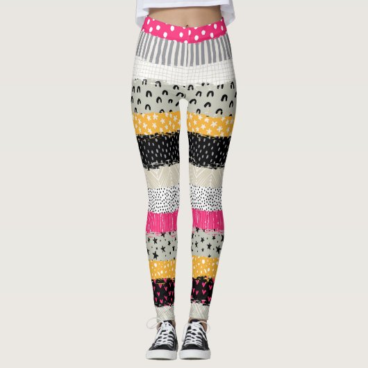 Patchwork Tegels: Veelzijdig naadloos ontwerp. Leggings (Voorkant)
