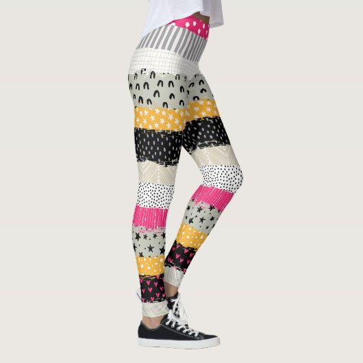 Patchwork Tegels: Veelzijdig naadloos ontwerp. Leggings (Rechts)