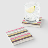 Patchwork Tegels: Veelzijdig naadloos ontwerp. Stenen Onderzetter (Zijkant)