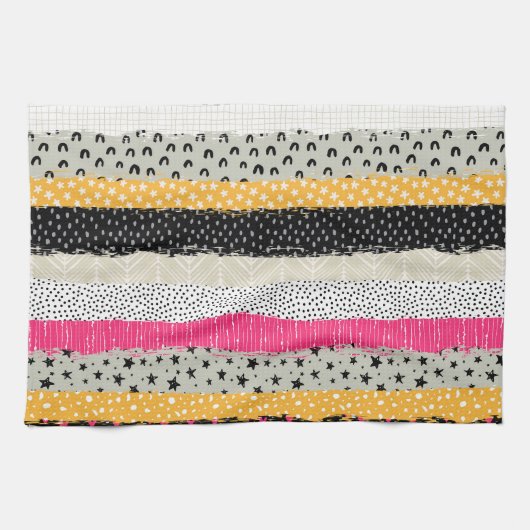 Patchwork Tegels: Veelzijdig naadloos ontwerp. Theedoek (Horizontaal)