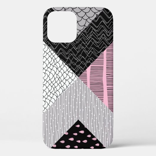 Patchwork tegels, vrij tekenpatroon. Case-Mate iPhone case (Achterkant)