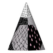 Patchwork tegels, vrij tekenpatroon. feesthoedjes (Achterkant)