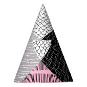 Patchwork tegels, vrij tekenpatroon. feesthoedjes (Voorkant)