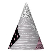 Patchwork tegels, vrij tekenpatroon. feesthoedjes (Links)