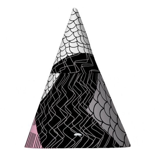 Patchwork tegels, vrij tekenpatroon. feesthoedjes (Rechts)