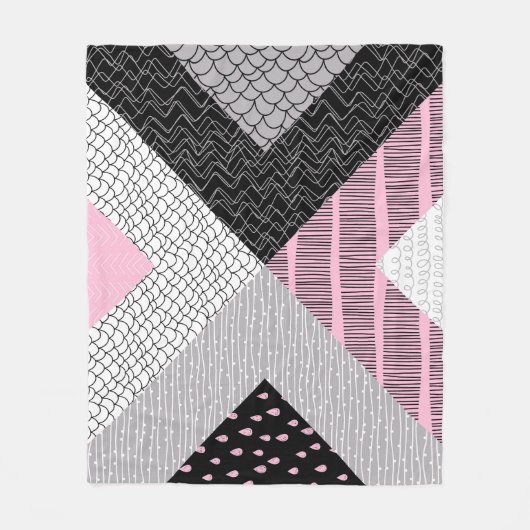 Patchwork tegels, vrij tekenpatroon. fleece deken (Voorkant)