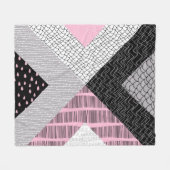 Patchwork tegels, vrij tekenpatroon. fleece deken (Voorkant (Horizontaal))