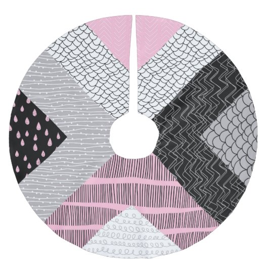 Patchwork tegels, vrij tekenpatroon. kerstboom rok (Voorkant)