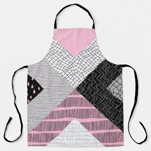 Patchwork tegels, vrij tekenpatroon. schort (Voorkant)