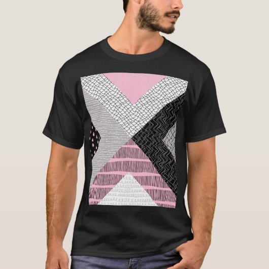 Patchwork tegels, vrij tekenpatroon. t-shirt (Voorkant)