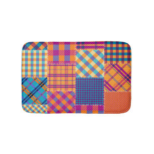 Patchwork textiel: naadloos patroon. badmat