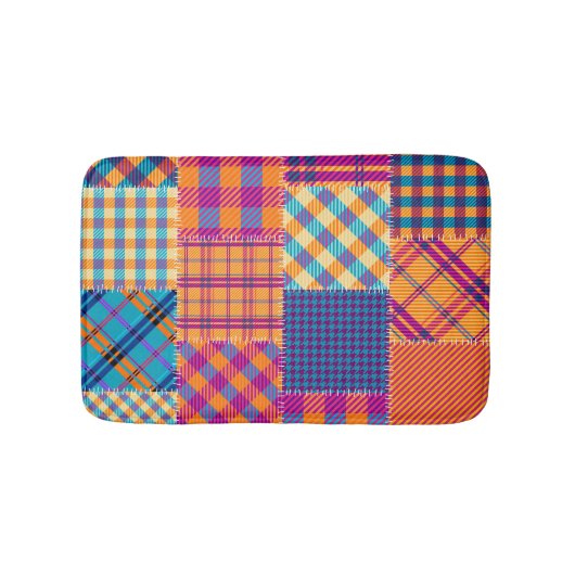 Patchwork textiel: naadloos  patroon. badmat (Voorkant)