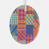 Patchwork textiel: naadloos patroon. glas ornament (Voorkant Rechts)