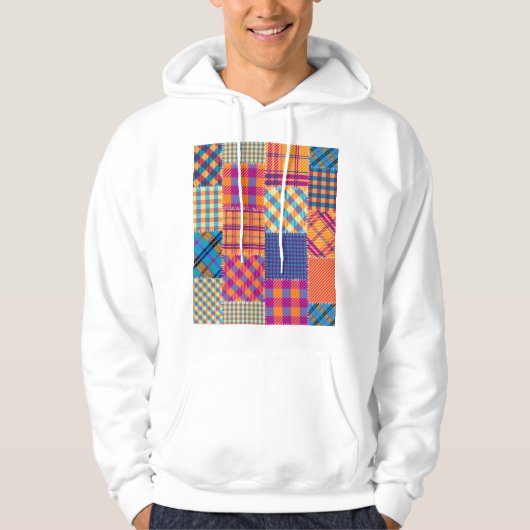 Patchwork textiel: naadloos patroon. hoodie (Voorkant)