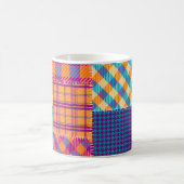 Patchwork textiel: naadloos patroon. koffiemok (Center)