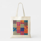 Patchwork textiel: naadloos patroon. tote bag (Achterkant)