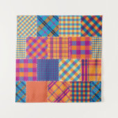 Patchwork textiel: naadloos patroon. wandkleed (Voorkant (horizontaal))