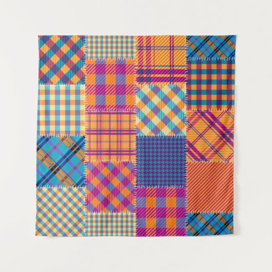 Patchwork textiel: naadloos patroon. wandkleed (Voorkant)