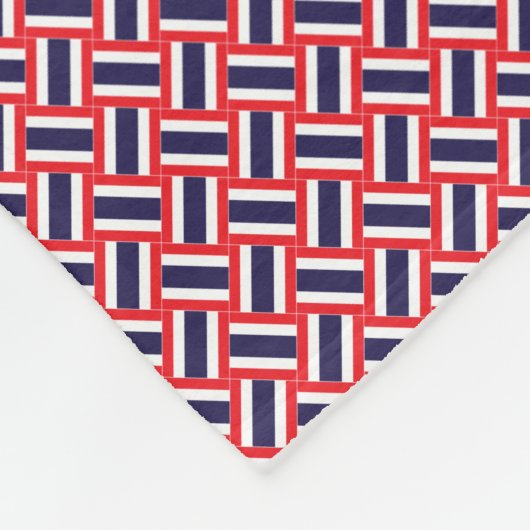 Patchwork Thailand Vlag Patroon Fleece Deken (Hoek)