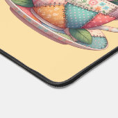 Patchwork theekop met grillige bloemen bureaumat (Hoek)