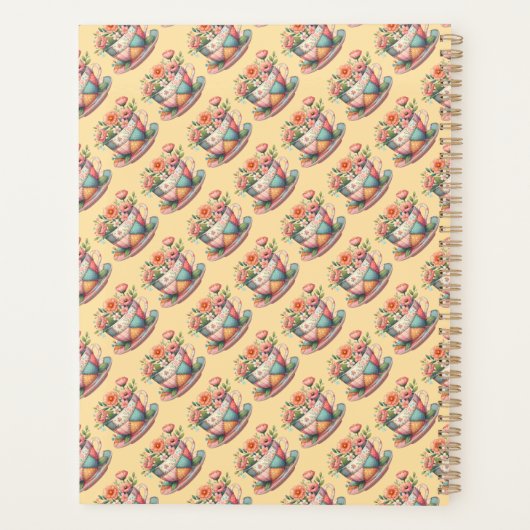 Patchwork theekop met grillige bloemen planner (Achterkant)