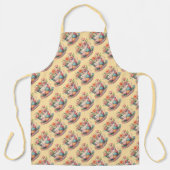 Patchwork theekop met grillige bloemen schort (Voorkant)