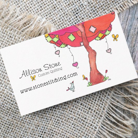 Patchwork Tree Professional Quilting Visitekaartje