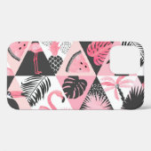 Patchwork Tropical: Flamingo Watermeloen Naadloos. Case-Mate iPhone Case (Achterkant (horizontaal))