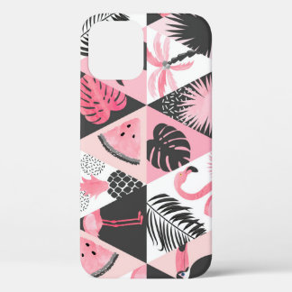 Patchwork Tropical: Flamingo Watermeloen Naadloos. Case-Mate iPhone Case