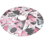 Patchwork Tropical: Flamingo Watermeloen Naadloos. Kerstboom Rok (Gekanteld)