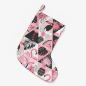 Patchwork Tropical: Flamingo Watermeloen Naadloos. Kleine Kerstsok (Voorkant (Hangend))