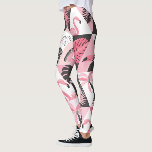 Patchwork Tropical: Flamingo Watermeloen Naadloos. Leggings (Links)
