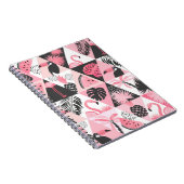 Patchwork Tropical: Flamingo Watermeloen Naadloos. Notitieboek (Rechterzijde)
