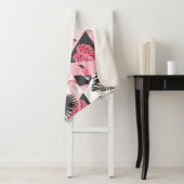 Patchwork Tropical: Flamingo Watermeloen Naadloos. Sherpa Deken (In situ)