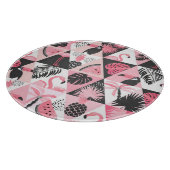 Patchwork Tropical: Flamingo Watermeloen Naadloos. Snijplank (Hoek)