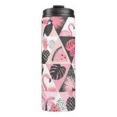 Patchwork Tropical: Flamingo Watermeloen Naadloos. Thermosbeker (Voorkant)