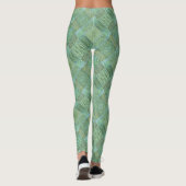Patchwork Tropisch Water Boho Chic Aquamarijn Leggings (Achterkant)